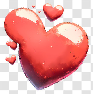 Realistic Style Heart Emoji - Beautiful Red Heart Illustration Expressing Love Transparent PNG
