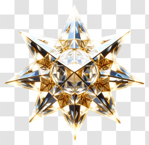 Abstract Star Image - Shiny Crystal Star Ornament Transparent PNG