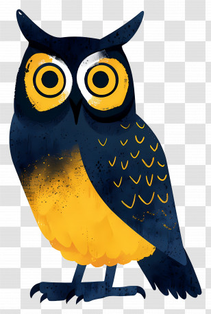 Owl - Cartoon Yellow Owl Transparent PNG