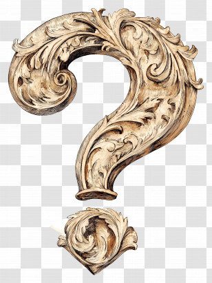 Question Mark - Ornate Wooden Question Mark Design Transparent PNG