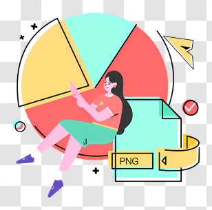 Pie Chart - Woman With Pie Chart And PNG File Transparent PNG