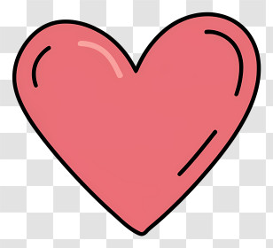Cartoon - Pink Heart Symbol Of Love And Affection Transparent PNG