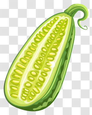 Bitter Melon - Sliced Green Cucumber Transparent PNG