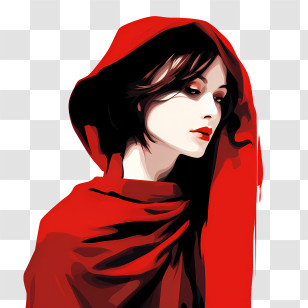 National Wear Red Day - Mysterious Woman In Red Hood Transparent PNG