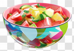 Waldorf Salad - Colorful Bowl Of Fresh Fruit Salad Transparent PNG