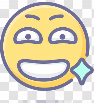 Grimacing Face Emoji - Smiling Emoji With Sparkle Transparent PNG