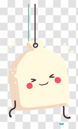 Kawaii Tea Bag - Smiling Tea Bag Cartoon Transparent PNG