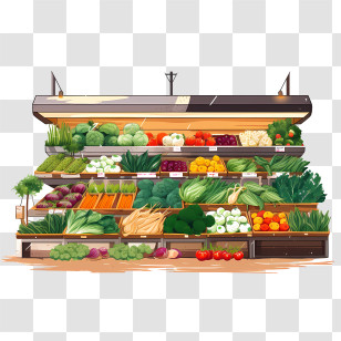 Vegetarian Food Market - Vegetable Stand In Market Transparent PNG
