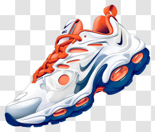 Shoes Nike - Single Colorful Sneaker Illustration Transparent PNG