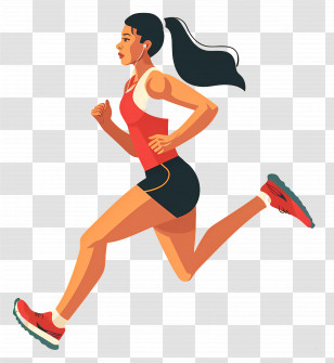 Weight Loss - Animated Running Woman With Flowing Hair Transparent PNG