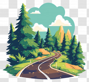 Mountain Trail - Scenic Mountain Road Transparent PNG