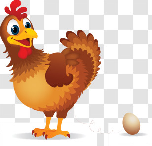 Egg - Cartoon Chicken With Egg In Cute Style Transparent PNG