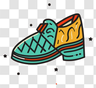 Colorful Sneakers - Colorful Cartoon Shoe Transparent PNG