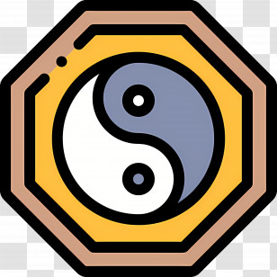 Yin Yang - Yin Yang Symbol In Octagonal Design Transparent PNG