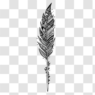 Indian Tribal Arrow - Intricate Tribal Feather Illustration Transparent PNG
