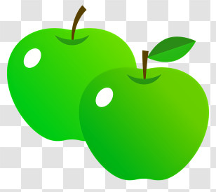 Food - Two Green Apples Transparent PNG