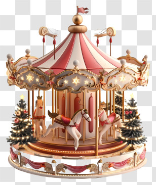 Christmas Carouse - Decorative Carousel Ride Transparent PNG