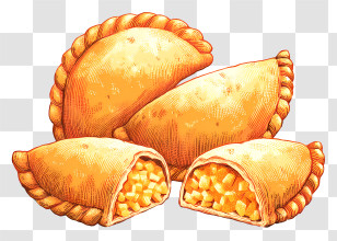 Crispy Fried Pastry - Golden Empanadas With Filling Transparent PNG