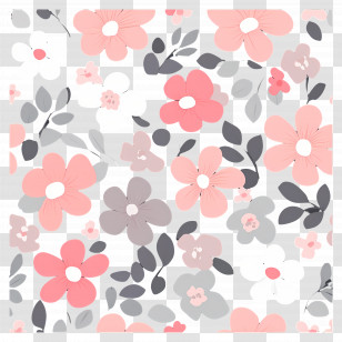 Flower Background - Pink And Gray Floral Background Transparent PNG