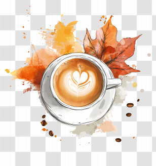 Autumn Coffee - Warm Coffee Cup With Autumn Vibes Transparent PNG