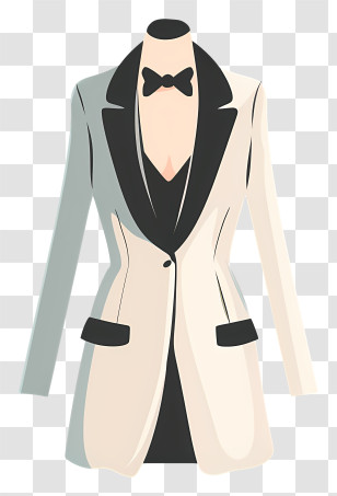 Formal Wear - Formal Blazer With Bow Tie Transparent PNG