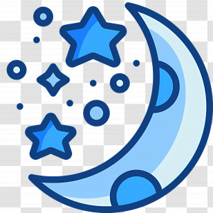 Moon Stars - Blue Moon And Stars In The Night Sky Transparent PNG