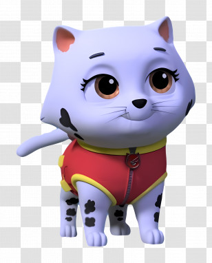 Paw Patrol - Cute Cartoon Cat With Spots Transparent PNG