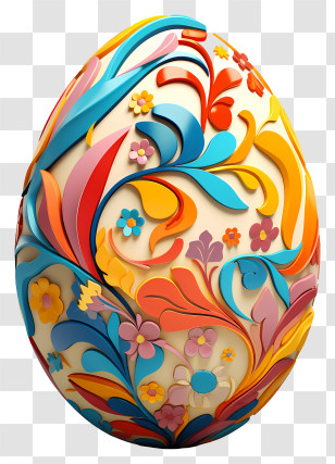Easter Egg - Decorative Floral Egg For Easter Transparent PNG