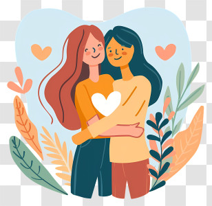 Best Friends - Two Women Hugging With Love Transparent PNG