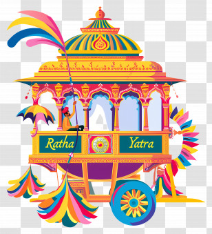 Ratha Yatra - Colorful Ratha Yatra Chariot Transparent PNG
