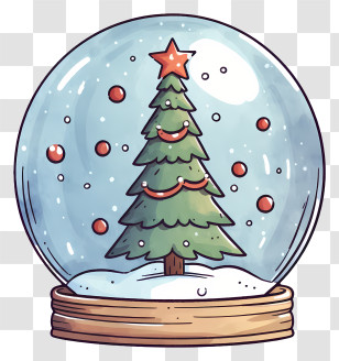 Watercolor Snow Globe Image - Snow Globe With Christmas Tree And Decor Transparent PNG