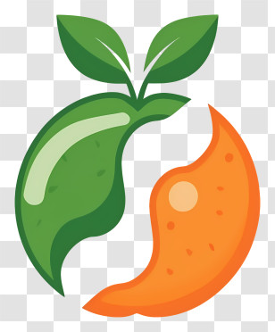 Cartoon Apple - Fruit Yin Yang Symbol Transparent PNG