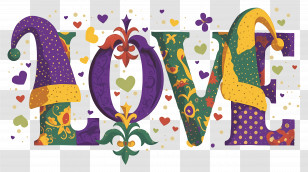 Mardi Gras Love - Mardi Gras Love Celebration Transparent PNG