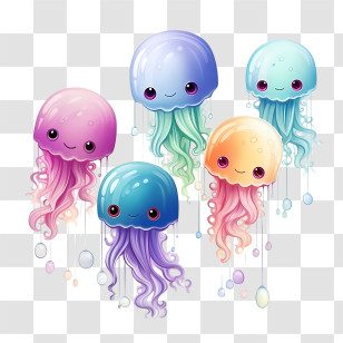 World Jellyfish Day - Cute Jellyfish Illustration Transparent PNG