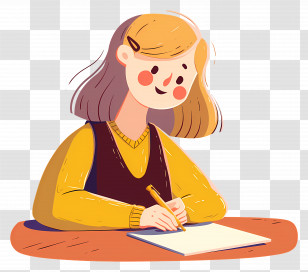 Student Writing - Girl Writing Transparent PNG