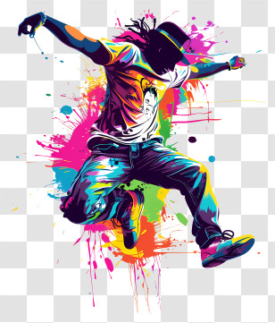International Dance Day - Colorful Jumping Dancer Transparent PNG