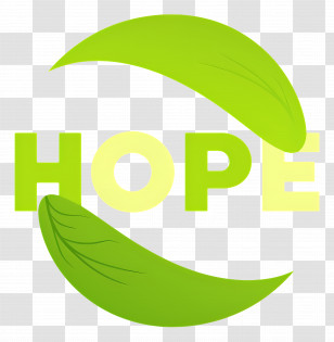 Hope - Hope Logo With Green Leaves Transparent PNG