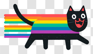 Nyan Cat - Colorful Rainbow Cat Transparent PNG