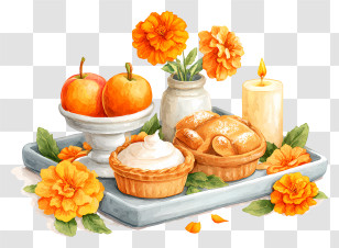 Tray Of Sweet Desserts - Autumn Harvest Food Platter Transparent PNG