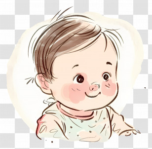 Cartoon Baby - Smiling Cartoon Baby Drawing Transparent PNG