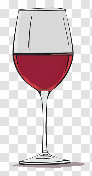 Wine - Elegant Red Wine Glass Design Transparent PNG
