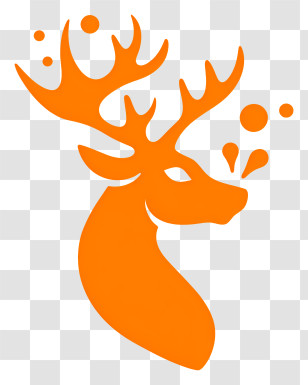 Reindeer Logo - Orange Deer Silhouette Design Transparent PNG