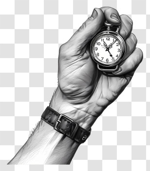 Hand Holding Timer - Hand Holding A Pocket Watch Transparent PNG