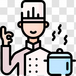 Chef - Chef With Cooking Pot Transparent PNG