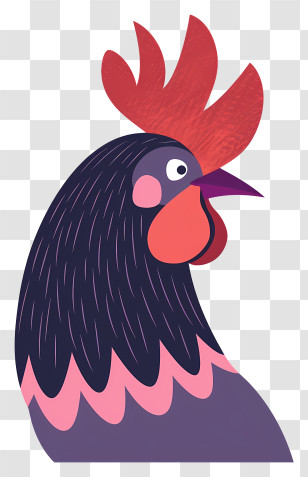 Rooster - Colorful Rooster Illustration Transparent PNG