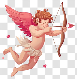 Vector Draw Character Design - Cupid With Bow And Arrow Transparent PNG