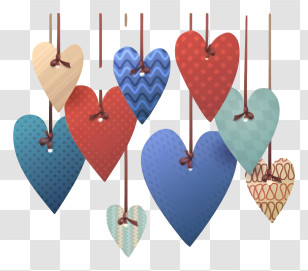 Paper Hearts - Hanging Heart Decorations Transparent PNG