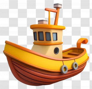 Cartoon Boat - Cute Toy Boat Transparent PNG