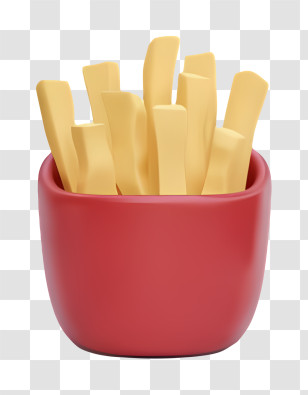 Airplane - Crispy Fries In Minimal Red Cup Transparent PNG