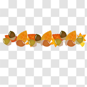 Autumn Leaves Border - Autumn Acorns And Leaves Transparent PNG